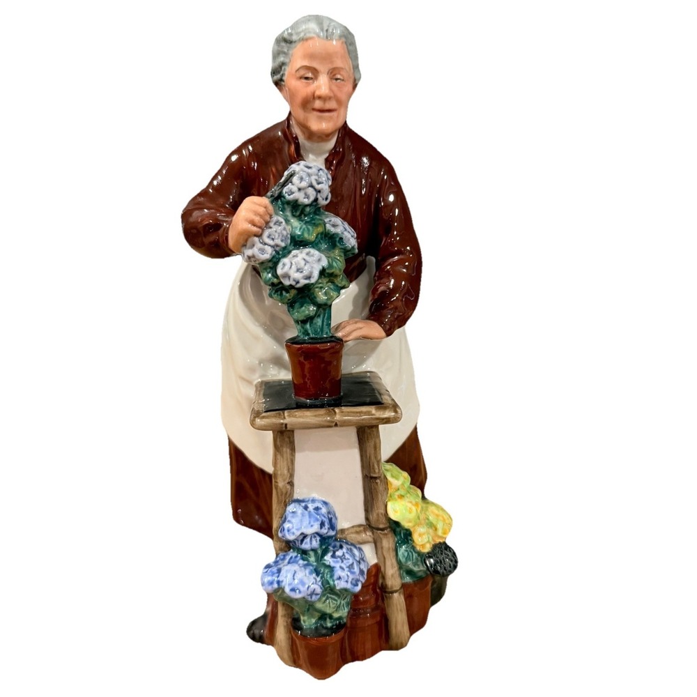 Royal Doulton Flora Elderly Women Flower Seller 8"  HN2349